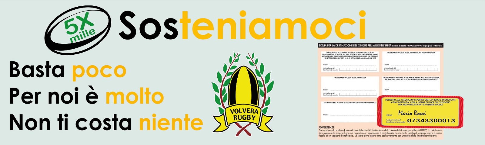 Locandina 5x1000 Volvera Rugby